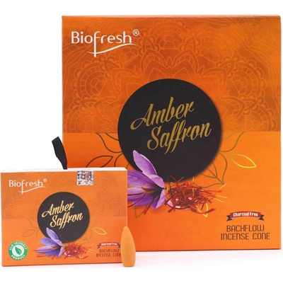 Biofresh vonné kužely Backflow Incense Cones 40 cones Amber Safron 100 g – Zboží Dáma