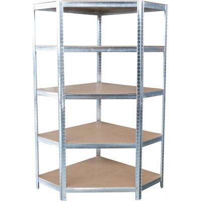 Regál Racks RAT80 – rohový, kovový, 5 políc, 180x90x40 cm, 150 kg/polica