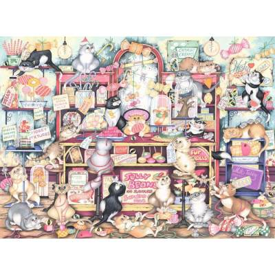 Ravensburger - Puzzle Crazy Cats Mr Catkin's Confectionery - 500 piese
