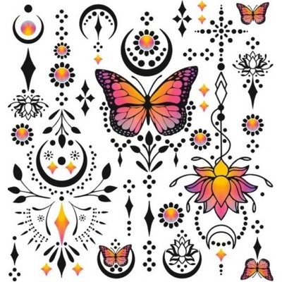 Tulimi Barevná veselá nažehlovačka Sunshine Butterflies malý arch
