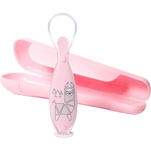 Babyono Силиконова лъжица с вакуумна основа Babyono - Розова (5901435409848-розов) - ozone