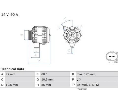 BOSCH generAtor 0 986 042 730