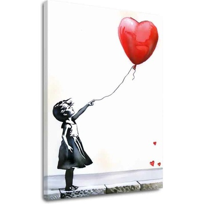 Obraz Heart Balloon Girl | Talianske plátno - 40x50 cm