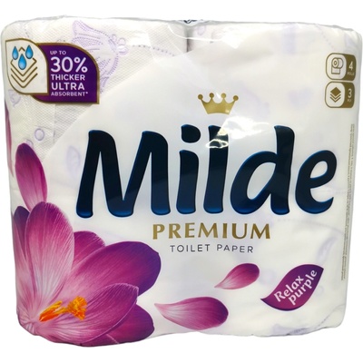 MILDE тоалетна хартия, Ароматизирана, Relax Purple, 4 броя х 100гр