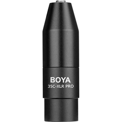 BOYA Адаптер за микрофон BOYA 35C-XLR Pro, от 3.5mm TRS (ж) към XLR (м), 12-48V Phantom Power, черен (35C-XLR-PRO)