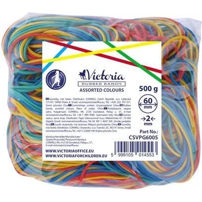 VICTORIA Пощенски канцеларски материали, 60X2 mm, VICTORIA FACILITY, 0, 5 kg, смесен цвят