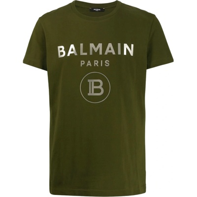 BALMAIN Paris Shiny Logo Green tričko Zelená