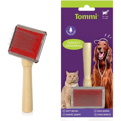 Tommi Kartáč jemný malý karta dřevěná rukojeť 13,5 x 5 cm – Zboží Dáma