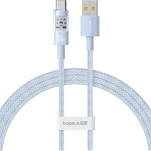 Baseus USB към Type-C кабел, Супер бързо зареждане 100W, 1m - Baseus Gem (P10373730023112311-00) - Galaxy Blue