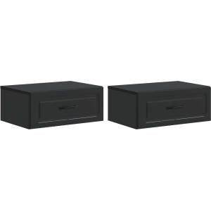 vidaXL Спален шкаф с монтаж на стена 2 бр. Черно 49 x 34, 5 x 20 см (899298)