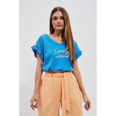 Moodo Блуза с надпис и волан на ръкава Moodo Moodo | Sin | ЖЕНИ | XS