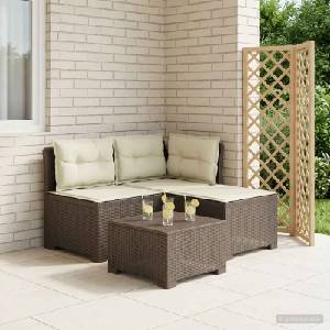 vidaXL Пейка за градина с Cushions във вид на ратан 3-местен ПП (8011916)