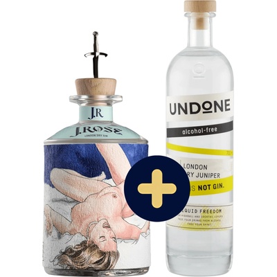 J.Rose Artisan Gin No.3 + Undone No.2 Not Gin (set 1 x 0.7 l, 1 x 0.7 l)