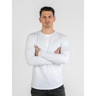 TallGuys pánský prodloužený dlouhý rukáv knoflíček Pure white