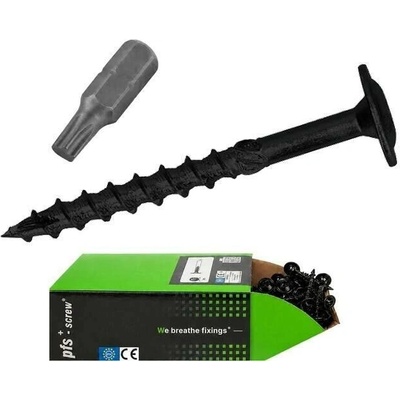Konstrukční vrut PFS+ 8x50 talířová hlava TORX T40 černý Zn (50 ks v balení)