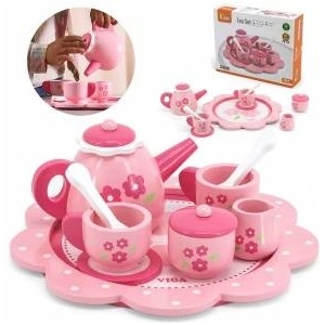 Vigan Сервиз за чай и кафе, Viga Toys, Wood, 12 части, 18 месеца, Многоцветен