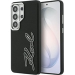 KARL LAGERFELD Калъф за Samsung Galaxy S26 Ultra - Full Wrapped Grained Leather със Signature Resin Logo - Karl Lagerfeld - Черен