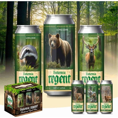 Regent 1 MYSLIVOST 12 ležák pack 5 % 6 x 0,5 l (plech)