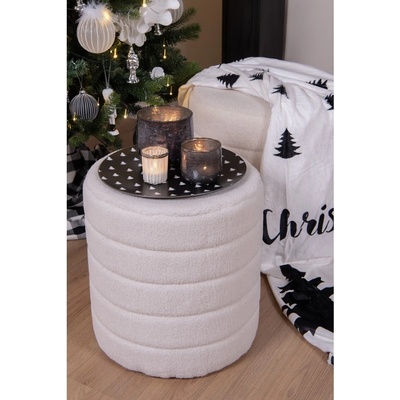 Clayre & Eef Černo-bílý servírovací talíř se stromky Black&White X-Mas - Ø 33*1 cm - Clayre & Eef