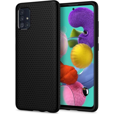 Spigen Liquid Air Case - тънък силиконов (TPU) калъф за Samsung Galaxy A51 (черен-мат)