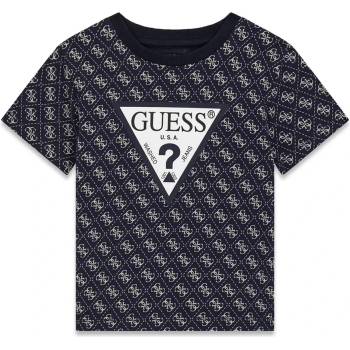 GUESS Тъмно синя тениска за мини момче с контрастни лога Guess