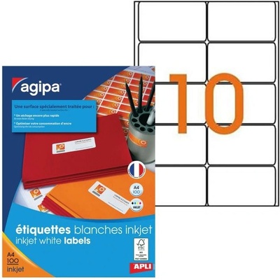 Etikety inkjet 99,1x57mm Agipa A4 100 hárkov AG119840