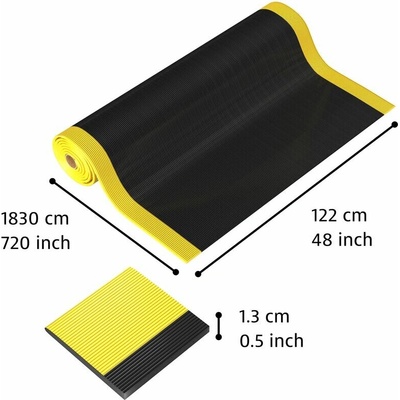 Notrax 413 Gripper Sof-Tred Protiúnavová rohož s vrstvou Dyna-Shield a pozdĺžnym rebrovým vzorom čierna / žltá 122 cm x 18,3 m