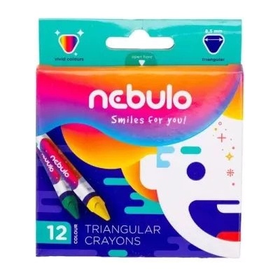 Nebulo Nebulo: Триъгълни пастели, 9 см - 12 броя