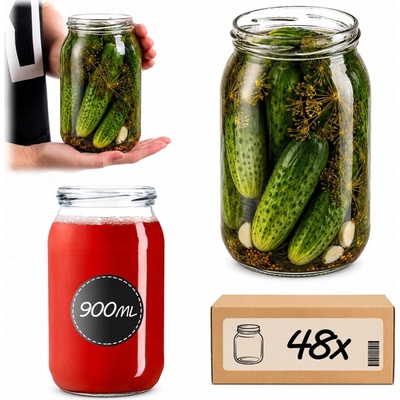 Kadax Skleněná zavařovací sklenice průhledný 900 ml