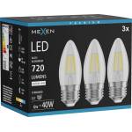 Mexen Vintis 3x LED крушка с нажежаема жичка E27, C35, 6W, Неутрална - 4000K, 720 lm, (L154-E27-0640-00x03)
