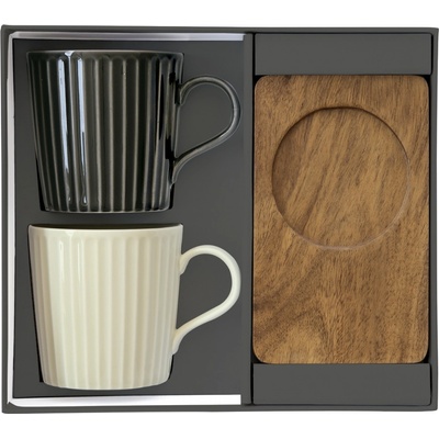 EASY LIFE Porcelánové šálky s podšálky TAKE A BREAK 2 x 380 ml