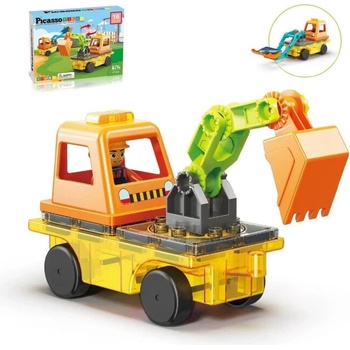 PicassoTiles - Vozidlo 2v1 - magnetická stavebnice (15 ks)