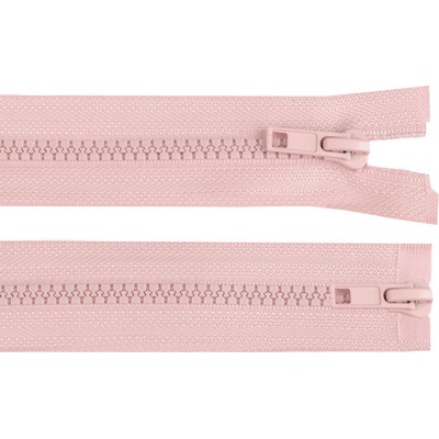 Prima-obchod Zip kostěný No 5 dělitelný 2 jezdce / dvoucestný 75 cm bundový, barva 136 pudrová