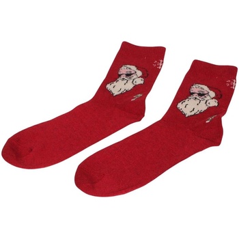 Мъжки вълнени чорапи в червено с Дядо Коледа