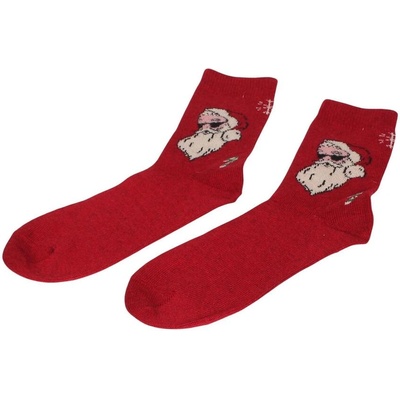 Мъжки вълнени чорапи в червено с Дядо Коледа