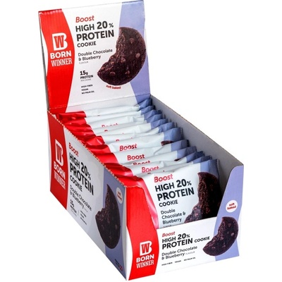 Born Winner Boost 20% High Protein Cookie [12 x 75 грама] Двоен шоколад със синя боровинка
