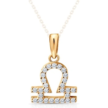 SAVICKI Висулка със зодиакален знак везни savicki: жълто злато, цирконий