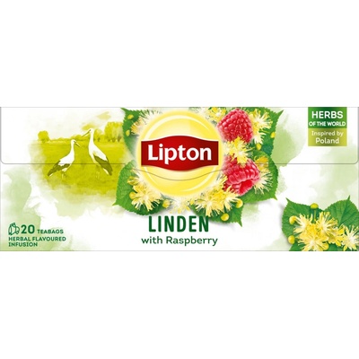 Lipton Bylinný čaj lípa a malina 20 x 0,9 g