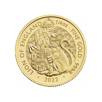 The Royal Zlatá minca Tudor Beasts The Lion 2022 1/4 oz