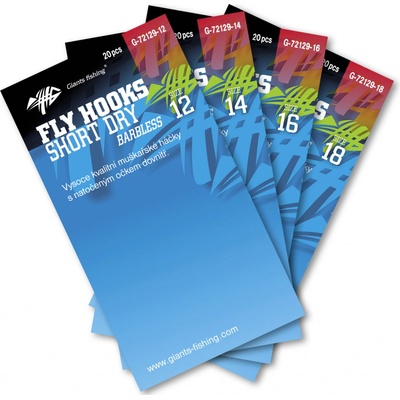 Giants Fishing Háček muškařský Short Dry Fly Barbless vel.12 20 ks