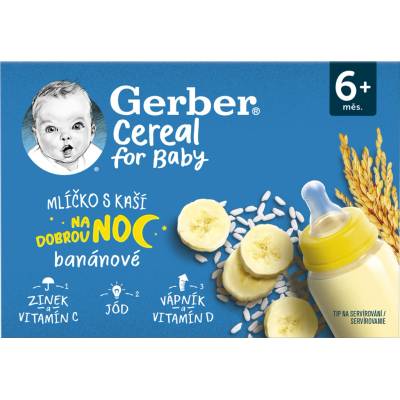 Gerber Cereal mliečko s kašou banán 2 x 200 ml