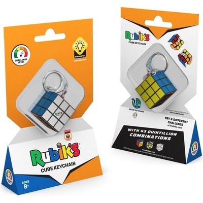 Rubikova kocka hlavolam 3x3x3 prívesok plast 3x3x3cm na karte Plast