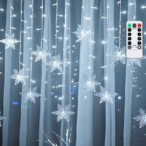 Aigostar - LED външна коледна гирлянда 120xLED/6W/230V/8 функции 3x0, 7m IP44 студено бяло+ДУ (AI2200)