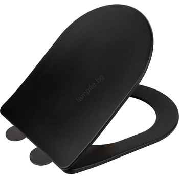 WENKO 26029100 - Тоалетна седалка GALATI 46x36 см черна (WE0741)