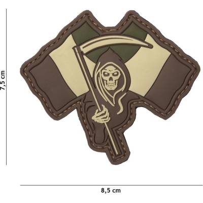 Gumová nášivka 101 Inc vlajka Italian Reaper - hnedá