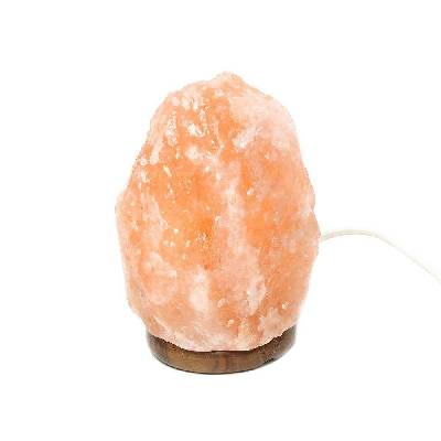 Лампа от хималайска сол 4LIVING с дървена основа - 20 см (TB 4Living 216212)