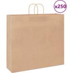 vidaXL Хартиени торбички 250 бр с дръжки кафяви 54x15x49 см (4101598)
