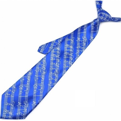 AE production Kravata modrá s bílou partiturou
