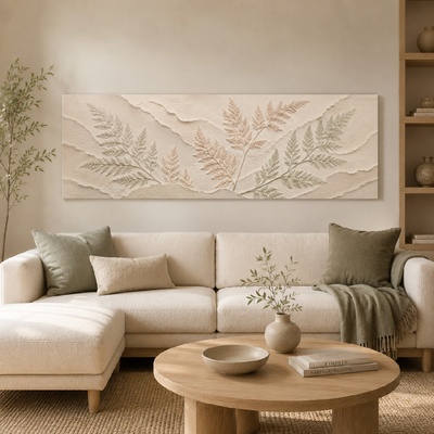 Obraz na plátně - Kapradiny dotek FeelHappy.cz Rozměr (Šířka/Výška): 180 x 60 cm
