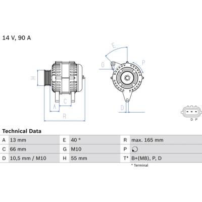 BOSCH Alternátor 0986082430